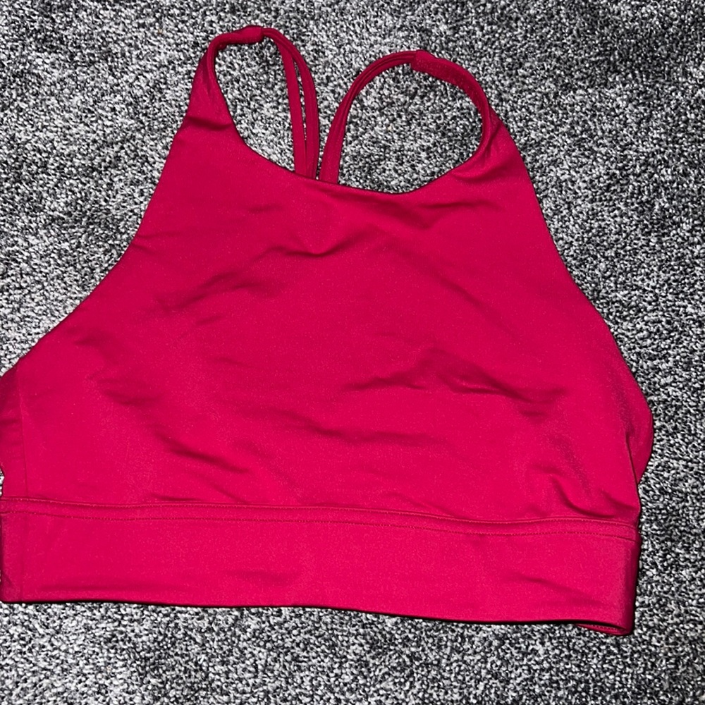 COPY - Lululemon sports bra × Soulcycle Ruby Red Magenta Crisscross. Reflects ❤…